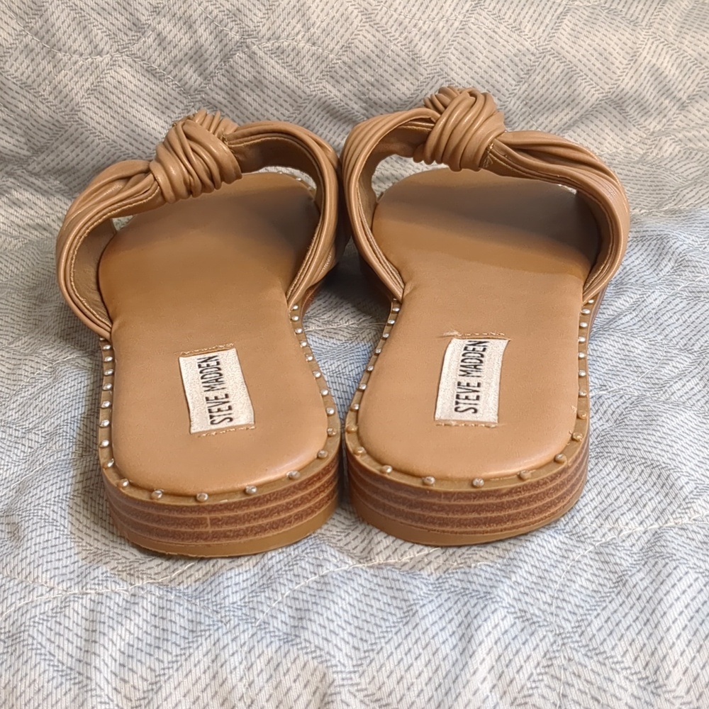 Steve Madden Willow Knot Slide Sandals In Nude - Picture 4 of 16